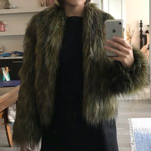 Faux fur jacket size small
